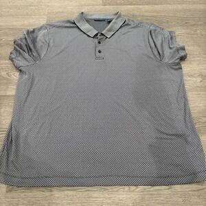 Perry Ellis Shirt Mens Big Size 2X Golf Polo Stretch Blue Print Short Sleeve